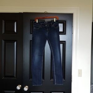 Womens Suki Silver skinny jeans.